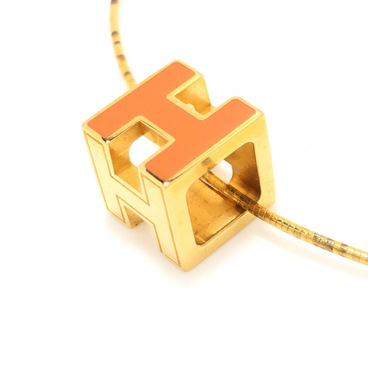 112 Hermes Orange Gold Necklace 479$